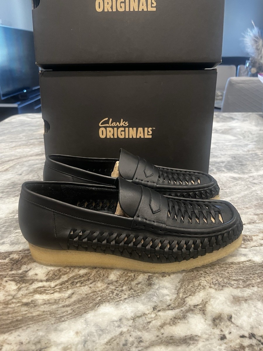 New Clark's Originals Wallabee Loafer Weave Black 26180229 Men's