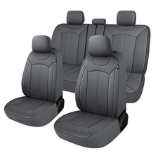 Leather Car Seat Covers Full Set 5-seats Front Rear Protector Cushion For Ford