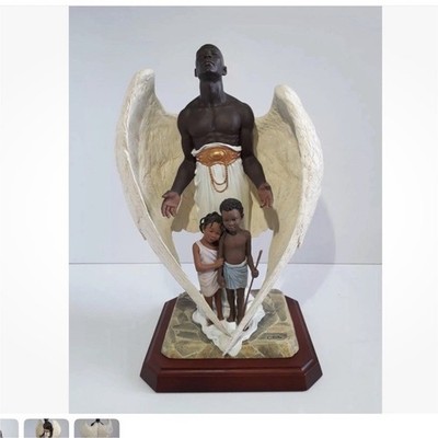 Thomas Blackshear Ebony Visions Signed Figurine The Guardian & The Protector An 
