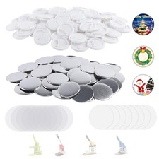58mm Pin Back Button Maker Supplies, 200 Sets, Button Making Kit Parts
