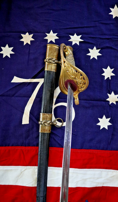 AMERICAN CIVIL WAR M 1852 AMES NAVAL OFFICER SWORD FROSTY BLADE