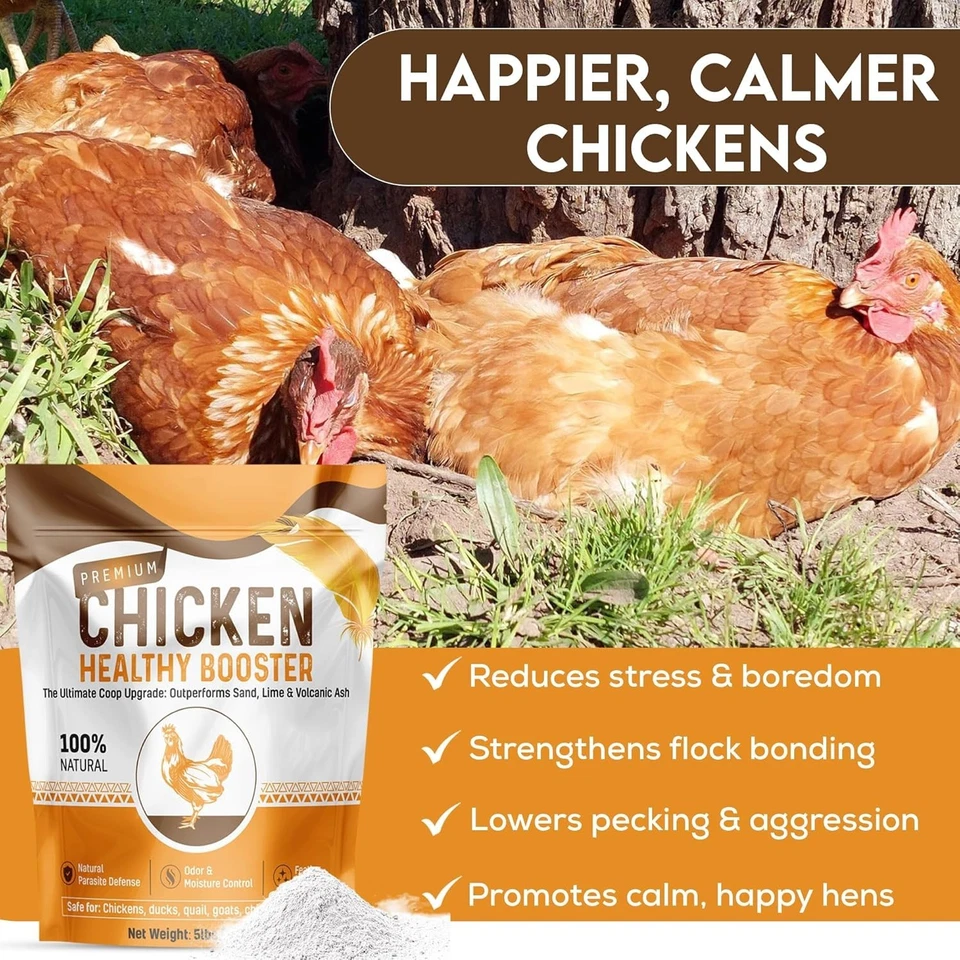 Mezcla de arena para baño de polvo de pollo de 5 lb polvo de aves de corral para el cuidado de plumas y piel control de olores Foto 3 de 4