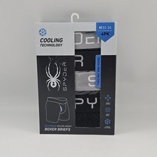 SPYDER 4 Pk Cooling Tech Nylon Mesh Boxer Briefs No Fly Men's S M L XL Assorted