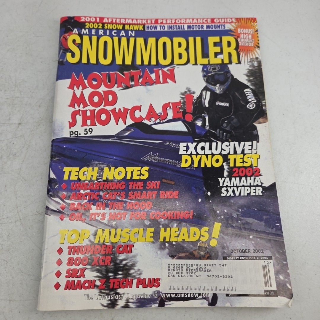 American Snowmobiler Magazine October 2001 Mountain Mod Showcase Muscle Heads