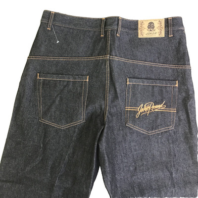 Joker Brand Jeans Denim Embroidery Mens 40 x  31 Baggy Skater Wide Leg Black