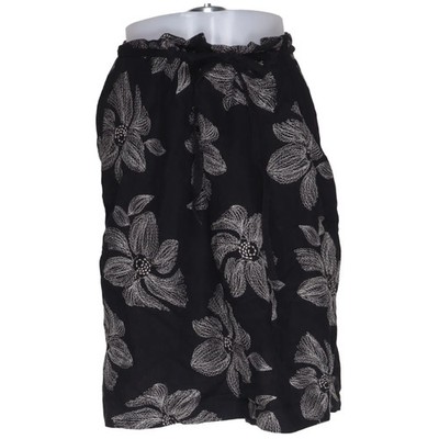 Isolde, Rock, Größe: 40, Schwarz/Weiß, Leinen/Polyester/Viskose, Blumen #lKH