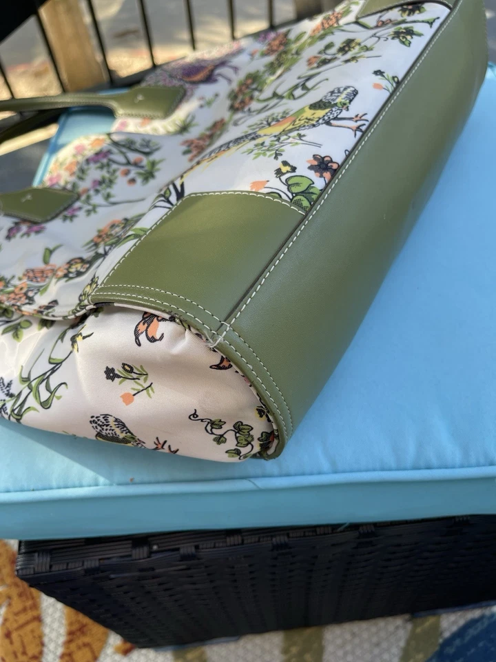 Tory Burch Ella Winter Sage Nylon Green Leather Mini Tote Bag - Image 4 of 4