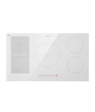 Induction Hob 90 cm 5 Ring Glass Ceramic Electric Induction Range Cooker White