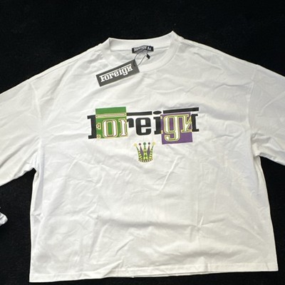 Foreign  Designer T-Shirt, Size M BOX CUT Heavyweight MardiGras Design MSRP $40