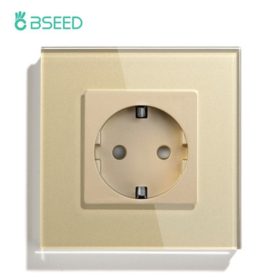 Mechanical Wall Button Switch 1/2/3Gang 1Way Wall Power Socket Glass Frame USB T