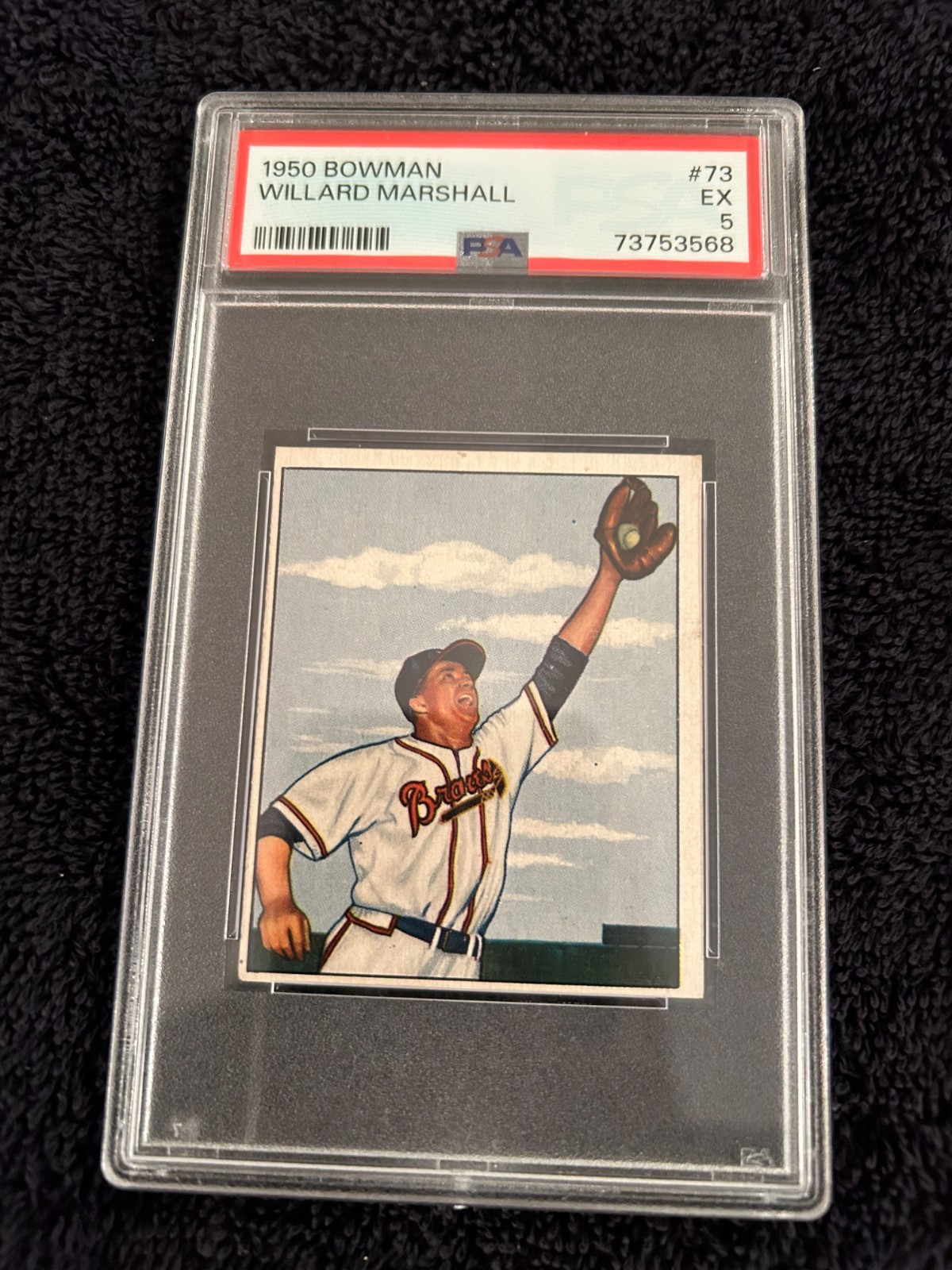 1950 Bowman Willard Marshall #73 Boston Braves PSA 5 EX FREE SHIPPING