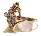 14k yellow gold Natural .93ct VS1 H diamond Cluster ring 6.9g estate vintage 10 — photo 6