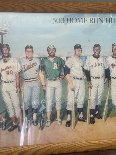Poster 500 Home Run Hitters incorniciato firmato Ron Lewis - Foto 3 di 17