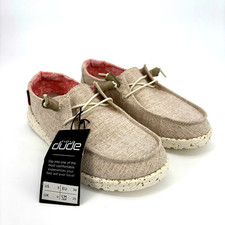 Hey Dude Wendy Chambray White Nut Shoes  Extra Laces Women 8 Casual Slip On NWT