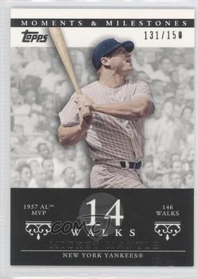 2007 Moments & Milestones /150 Mickey Mantle (1957 AL MVP 146 Walks) #77 HOF 0f8