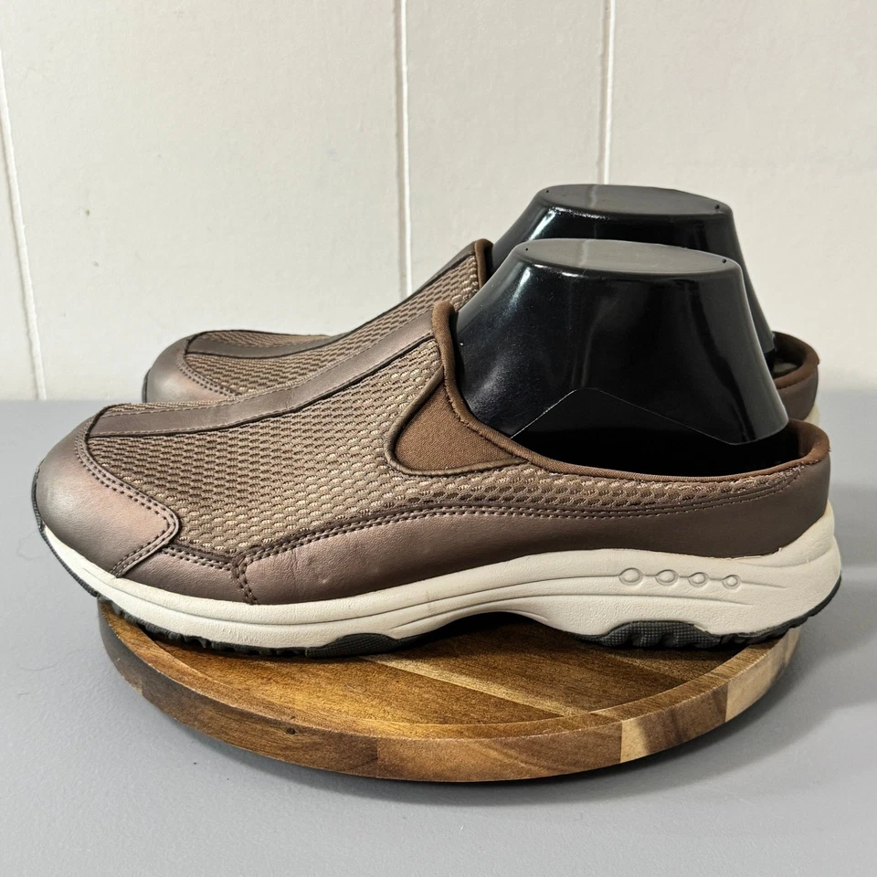 Easy Spirit eTraveltime Brown Comfort Walking Mule Clog Slip On Shoes Womens 9M - Image 3 of 4