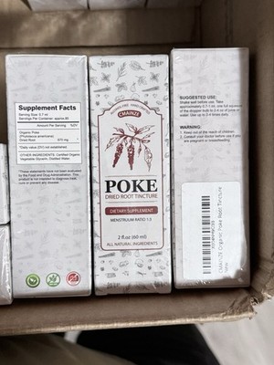 CMAINZE Certified Organic Alcohol-Free Poke Root Tincture 2 fl.oz All Natural