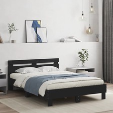WALPLUS LED Bed Frame without Mattress Black 120x200 cm Modern Single Bed Frame