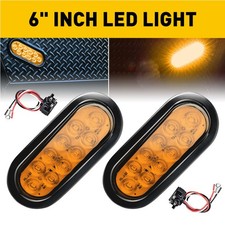2Pcs 6" Amber Trailer Truck 10 LED Side Marker Turn Signal Tail Light Waterproof