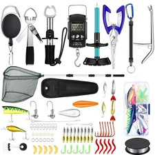 Sosation 134 Pcs Fishing Tool Kit Fishing Gear and Equipment for Men Adults F...