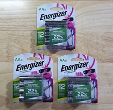 Energizer Rechargeable Batteries AA 8 Pack, NiMH, LOT OF 3 PACKS For 24 Total