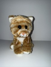 Ty Beanie Baby VelveTy CLEO Orange Striped Cat Plush 8” Stuffed Animal NHT