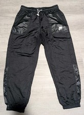 Nike Jogger Pants Drawstring Track Warmup Nylon Womens Size Medium Black