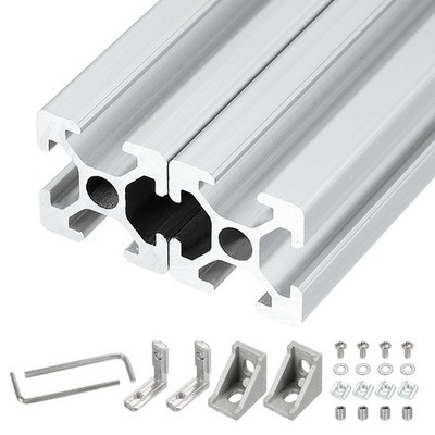 2 Stück 200mm V-Slot 2020 Aluminiumprofil für Anodisierte Linearschiene, Silber