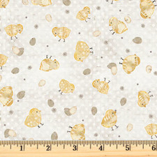 Chicken Scratch Ecru Chicken Eggs Cotton Fabric Sale 5723 E Fabric by half yd