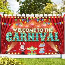 KatchOn, Welcome to the Carnival Banner - XtraLarge 72x44 Inch | Carnival Games 