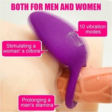 Rechargeable Silicone Vibrating Penis Cock Ring Enhancer Sex Toys For Men Couple