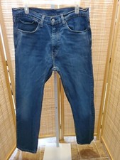 Levis Mens Jeans Size 34 x 30 Straight Leg Medium Wash Denim Blue Pockets 505