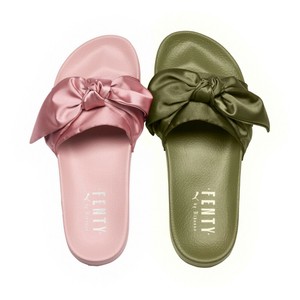 Neuf Puma X Rihanna Fenty Noeud Glissière Sandale Olive Branche