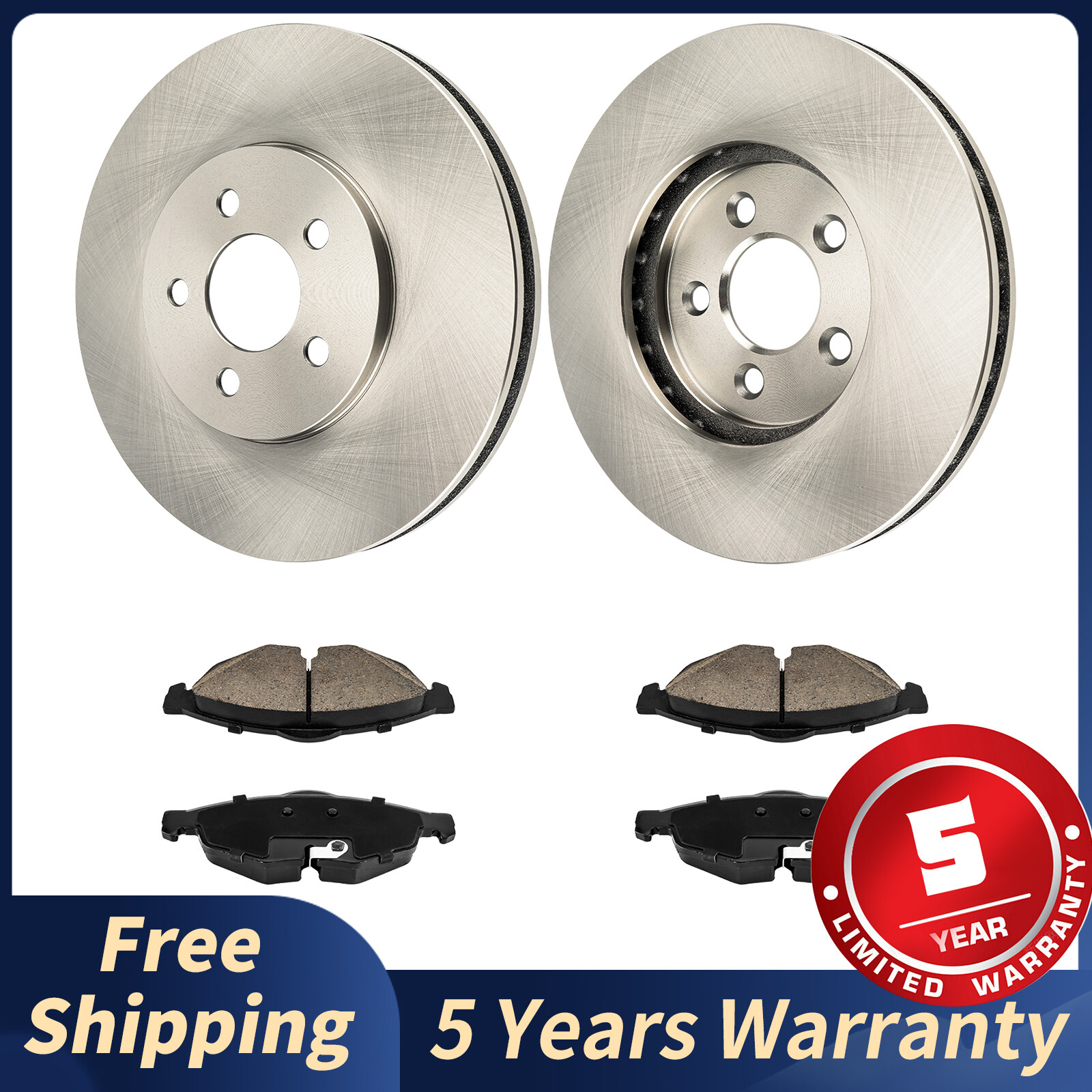 Front Disc Rotors & Brake Pads For Chrysler Sebring Dodge Stratus 2001-2006