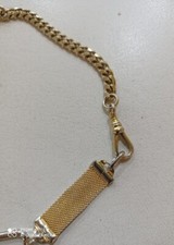 Collana A Catena Per Orologio Da Taschino - Stile Antico Con Pugno In Metallo - Foto 6