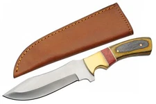 New Rite Edge Hunter Amber Wood Fixed Blade Knife 203449-AM
