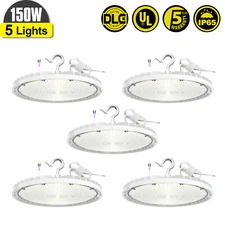 5-Pack 150W UFO Led High Bay Light Factory Warehouse Commercial Led Shop Lights