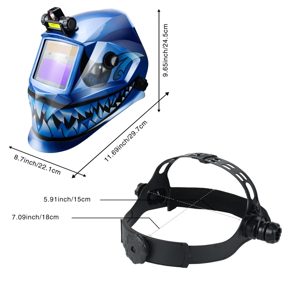 Casco de soldadura de oscurecimiento automático TRQWH con vista grande, sombra 9-13 Foto 2 de 4