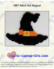 Halloween Witch Hat Magnet-Plastic Canvas Pattern or Kit