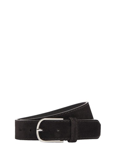 St. John Vintage Black Suede Wide Belt with Goldtone  display picture 2