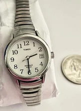 Vintage TIMEX Indiglo Ladies Watch Silvertone Non Working For Parts or Repair
