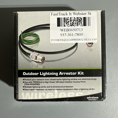 Lightning Arrestor Kit Outdoor Weather Protection Strike by Trendnet TEW-ASAK