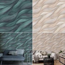 Erismann Casual Chic Wave Wallpaper Abstract 3D Effect Vinyl - Choose Colour