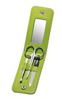 Nagelset Maniküre Leder Etui mit Spiegel 3-teilig Nagelschere Pinzette Feile
