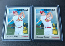 2019 Topps Heritage Harrison Bader Rookie Cup 2 Card. rookie card picture