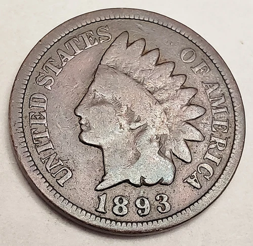1893 P Indian Head Cent Penny  *G - GOOD*  *FREE SHIPPING*