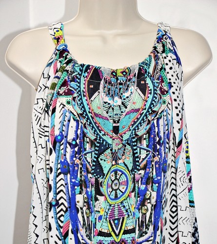 Camilla Maasai Mosh Print Silk Crepe De Chine 55"Long Maxi Dress One Size $699 - Picture 11 of 20