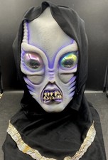 Máscara extraterrestre espacial Easter Unlimited Inc. de colección zombi con capucha adulto ¡Rara!