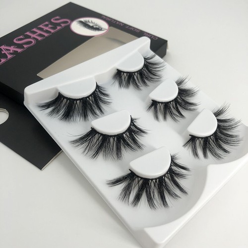 5D Mink Eyelashes 3 Pairs Beauty Natural Long Thick Hair False Eye Lashes Makeup - Picture 2 of 12