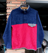 Edwin Japan Blue Red Half Snap Button Pullove...